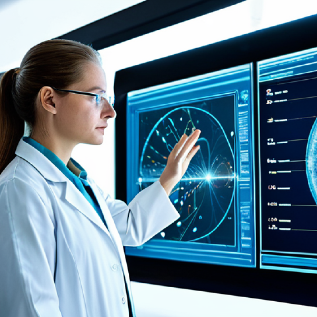 A thoughtful, fully clothed female professional scientist in a modest lab coat, meticulously observing data on a transparent, holographic display in a clean, brightly lit modern research laboratory. Her pose is natural, with well-formed hands resting gently on a sleek, futuristic console. The background features subtle, abstract visual representations of invisible gas particles and energy flows, conveying the profound influence of unseen phenomena. This image should showcase perfect anatomy, correct proportions, and natural body proportions. Safe for work, appropriate content, family-friendly, professional image, high quality, detailed, photorealistic.