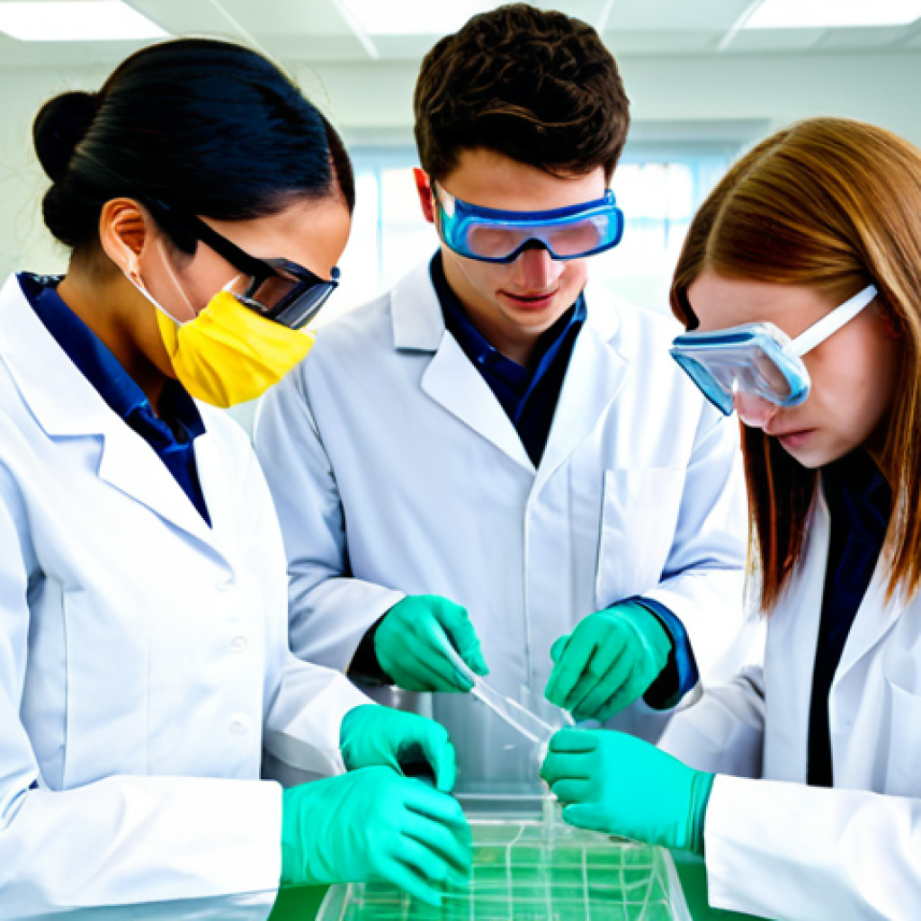 화학 교육의 현황과 전망 - Green Chemistry Innovation**

"A group of students in a bright, modern laboratory, fully clothed in ...