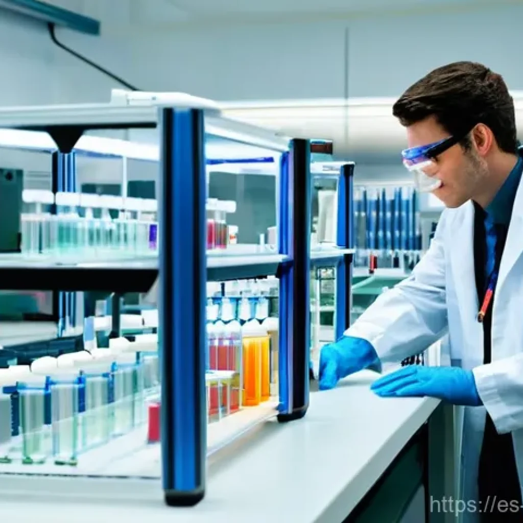 화학 표준화 - **Prompt: The Guardians of Purity**
"A clean, brightly lit pharmaceutical laboratory in Madrid, ...