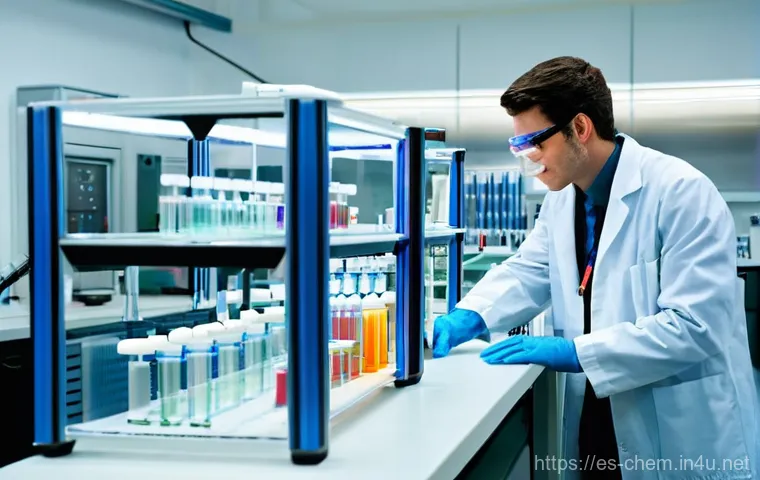 화학 표준화 - **Prompt: The Guardians of Purity**
    "A clean, brightly lit pharmaceutical laboratory in Madrid, ...