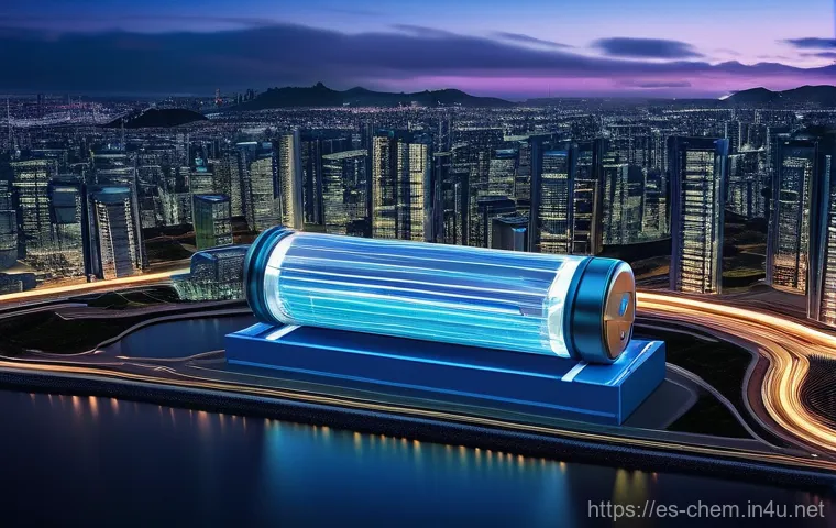 전기화학 실험 - **Prompt:** "An optimistic and futuristic landscape illustrating 'The Promise of Green Hydrogen: The...
