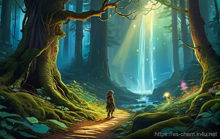 유기화합물의 명명법 - **Prompt 1: Enchanted Forest Discovery**
"A wide-angle shot of a diverse group of four teenage a...