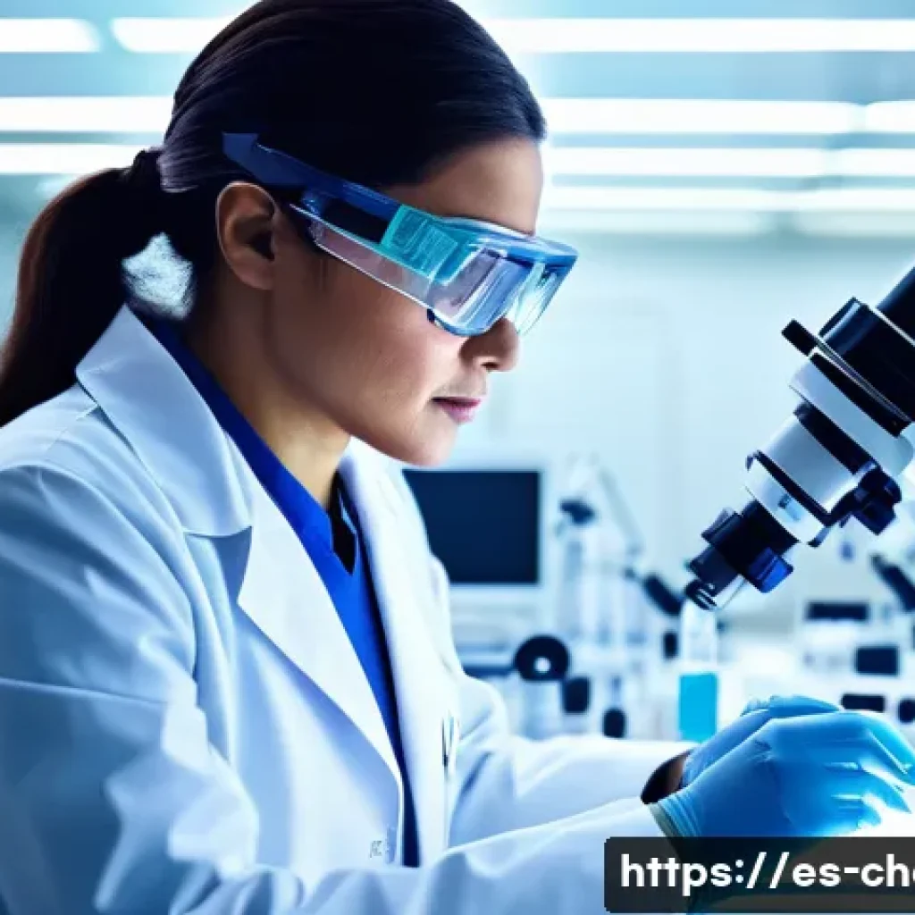 나노화학 연구 - A highly detailed futuristic medical laboratory scene showcasing personalized cancer treatment using...