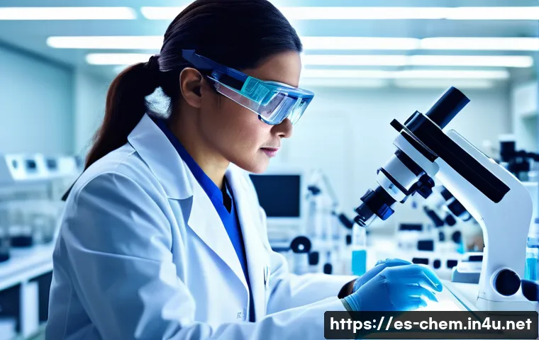 나노화학 연구 - A highly detailed futuristic medical laboratory scene showcasing personalized cancer treatment using...