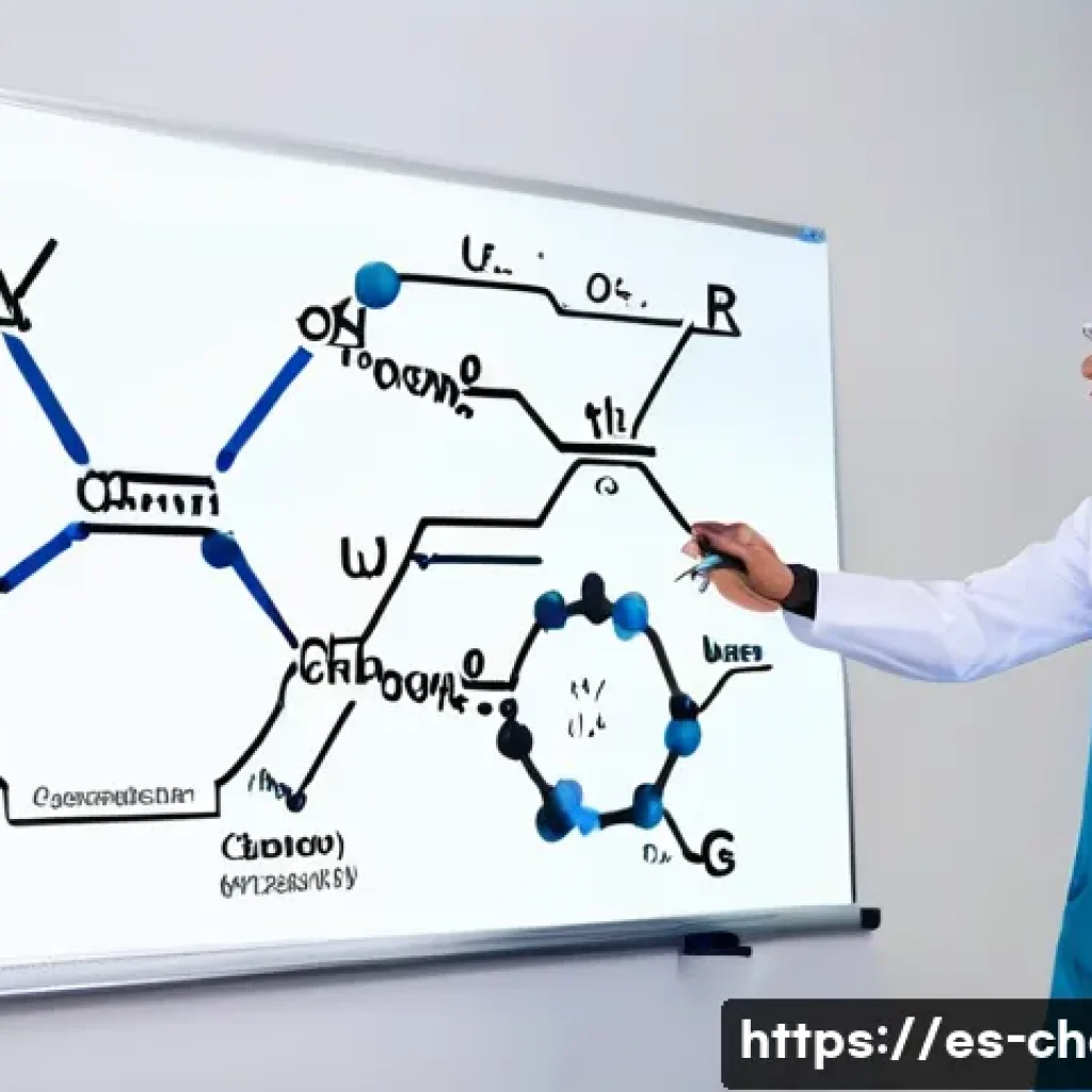 친핵성 반응 - A detailed scientific illustration of a nucleophile-electrophile interaction at the molecular level,...