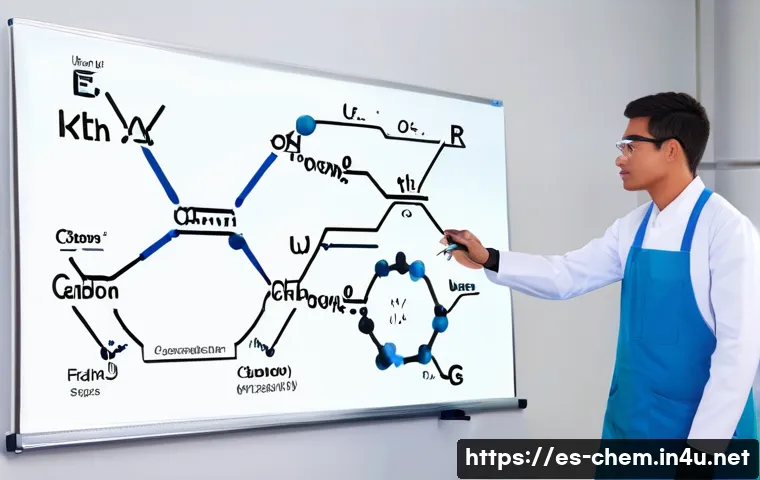 친핵성 반응 - A detailed scientific illustration of a nucleophile-electrophile interaction at the molecular level,...