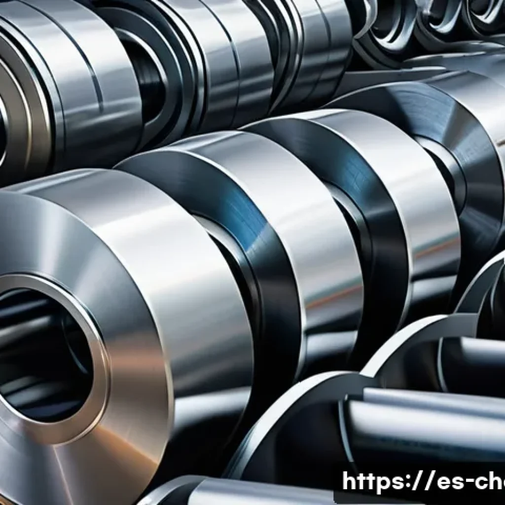 기초 무기화학 - A highly detailed scientific illustration of metallic alloys used in modern industry, focusing on a ...